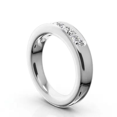 14K white gold Brilliant Round 5 Stone Channel Set Woman Diamond Ring (1 1/4 ct. tw.) - alternate view 3 thumbnail