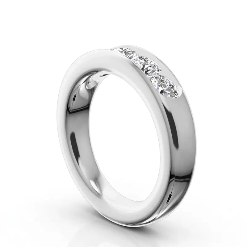 14K white gold Brilliant Round 5 Stone Channel Set Woman Diamond Ring (1 1/4 ct. tw.) - alternate view 3