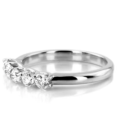14K white gold Low Set Trellis Setting 5-Stone Round Shank Anniversary Ring (1/2 ct. tw.) - alternate view 5 thumbnail