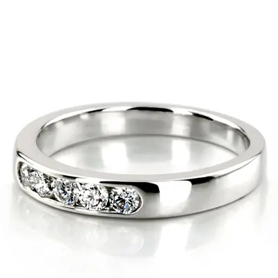 14K white gold Brilliant Round 5 Stone Channel Set Woman Diamond Ring (1/4 ct. tw.) - alternate view 5 thumbnail