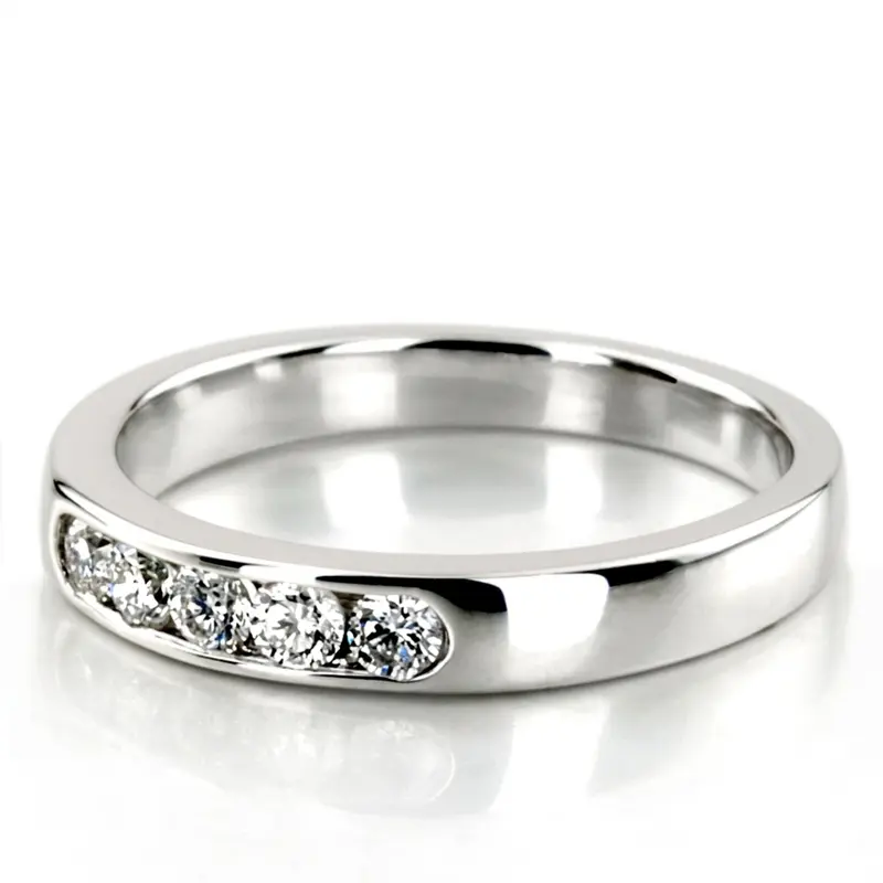 14K white gold Brilliant Round 5 Stone Channel Set Woman Diamond Ring (1/4 ct. tw.) - alternate view 5