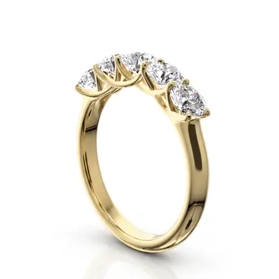 14K white gold Low Set Trellis Setting 5-Stone Round Shank Anniversary Ring (1 1/4 ct. tw.) - alternate view 4 thumbnail