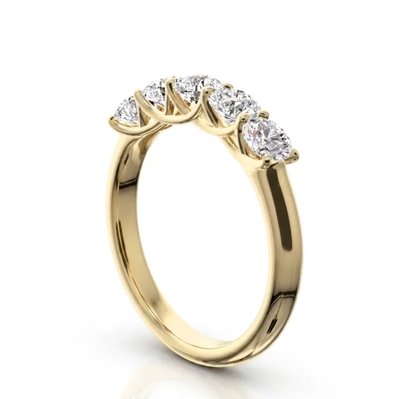 14K white gold Low Set Trellis Five Stone Round Diamond Anniversary Ring (1 ct. tw.) - alternate view 5