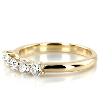 14K white gold Low Set Trellis Setting 5-Stone Round Shank Anniversary Ring (1/2 ct. tw.) - alternate view 6 thumbnail