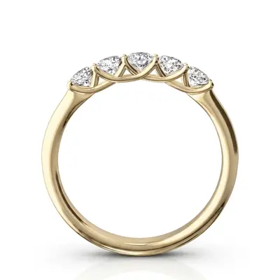 14K white gold Low Set Trellis Setting 5-Stone Round Shank Anniversary Ring (1/2 ct. tw.) - alternate view 7 thumbnail