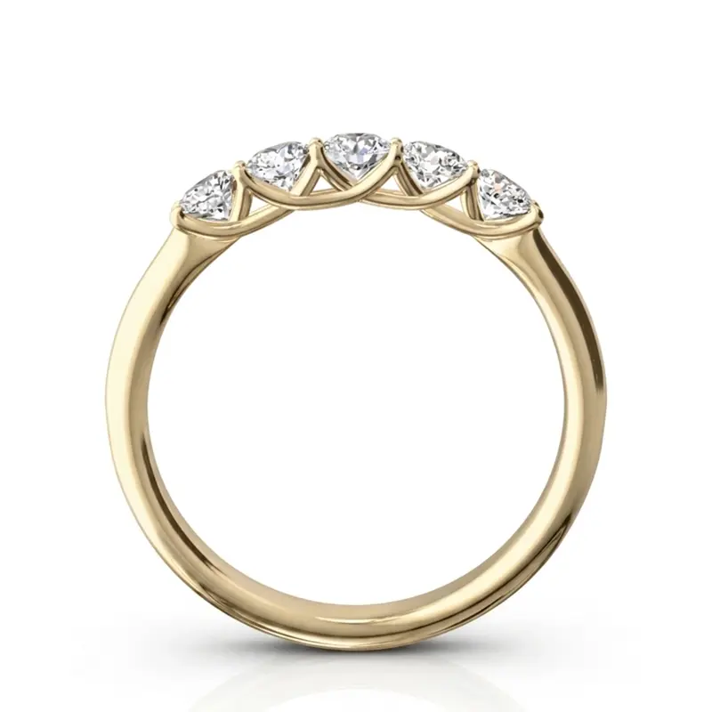 14K white gold Low Set Trellis Setting 5-Stone Round Shank Anniversary Ring (1/2 ct. tw.) - alternate view 7