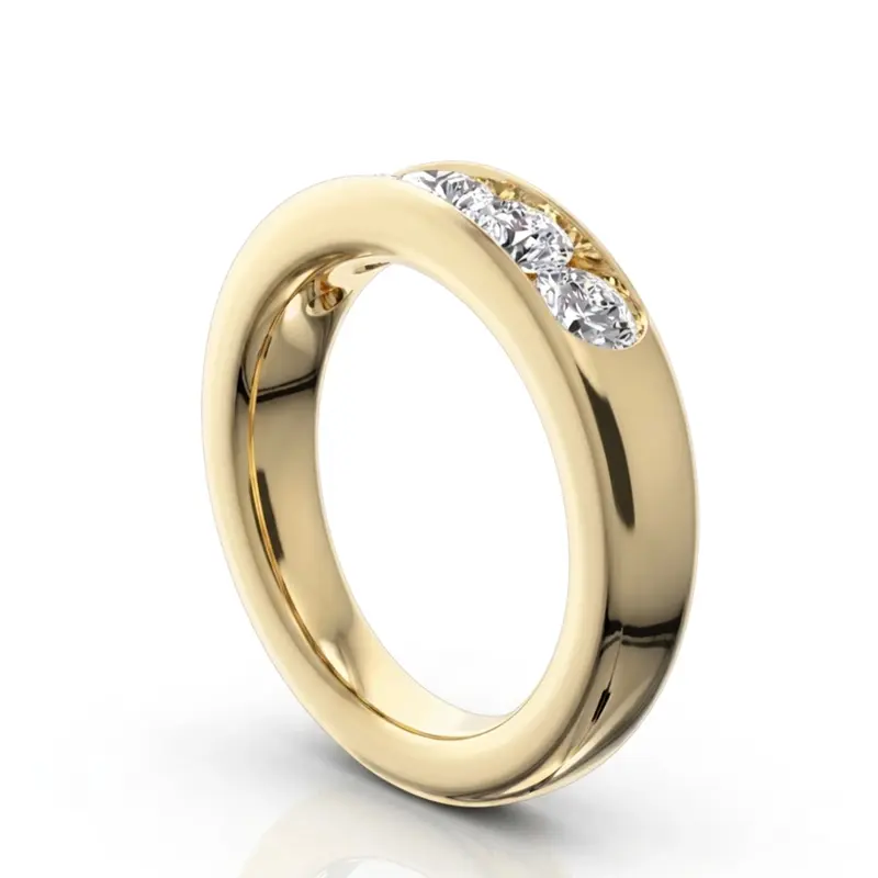 14K white gold Brilliant Round 5 Stone Channel Set Woman Diamond Ring (1 1/4 ct. tw.) - alternate view 4