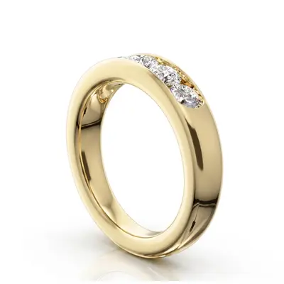 14K white gold Brilliant Round 5 Stone Channel Set Woman Diamond Ring (1 ct. tw.) - alternate view 6 thumbnail
