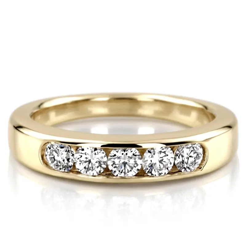 14K white gold Brilliant Round 5 Stone Channel Set Woman Diamond Ring (3/4 ct. tw.) - main view