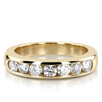 14K white gold Seven Stone Channel Set Diamond Anniversary Ring (3/4 ct. tw.) - alternate view 2 thumbnail