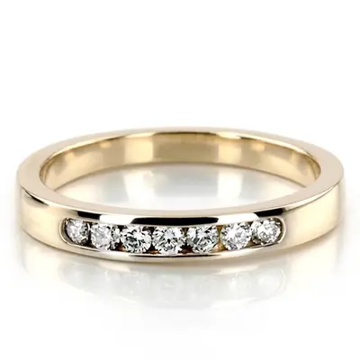 14K white gold Seven Stone Channel Set Diamond Anniversary Ring (1/4 ct. tw.) - main view thumbnail