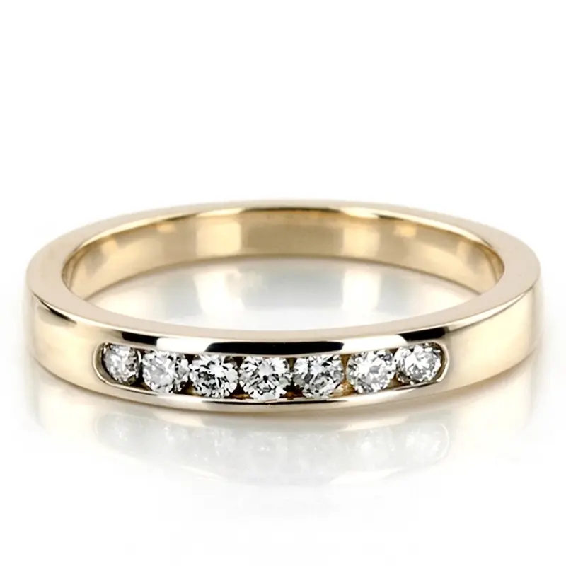 14K white gold Seven Stone Channel Set Diamond Anniversary Ring (1/4 ct. tw.) - main view