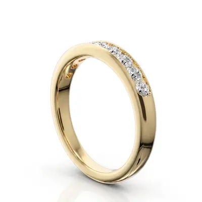 14K white gold Brilliant Round 9 Stone Channel Set Diamond Anniversary Ring (1/2 ct. tw.) - alternate view 4 thumbnail