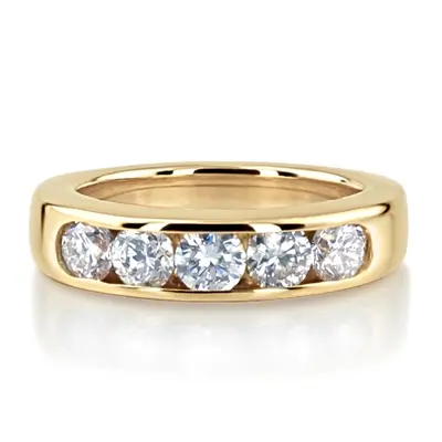 14K white gold Brilliant Round 5 Stone Channel Set Woman Diamond Ring (1 1/4 ct. tw.) - main view thumbnail