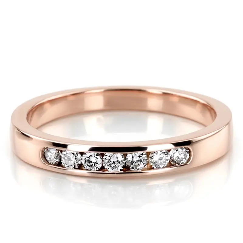14K white gold Seven Stone Channel Set Diamond Anniversary Ring (1/4 ct. tw.) - alternate view 2