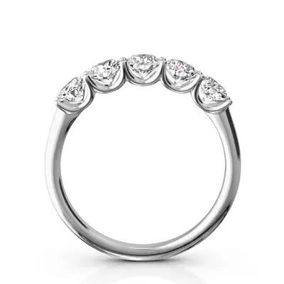 14K white gold New Classic 5-Stone U-Prong Woman Anniversary Band (1 ct. tw.) - alternate view 4 thumbnail
