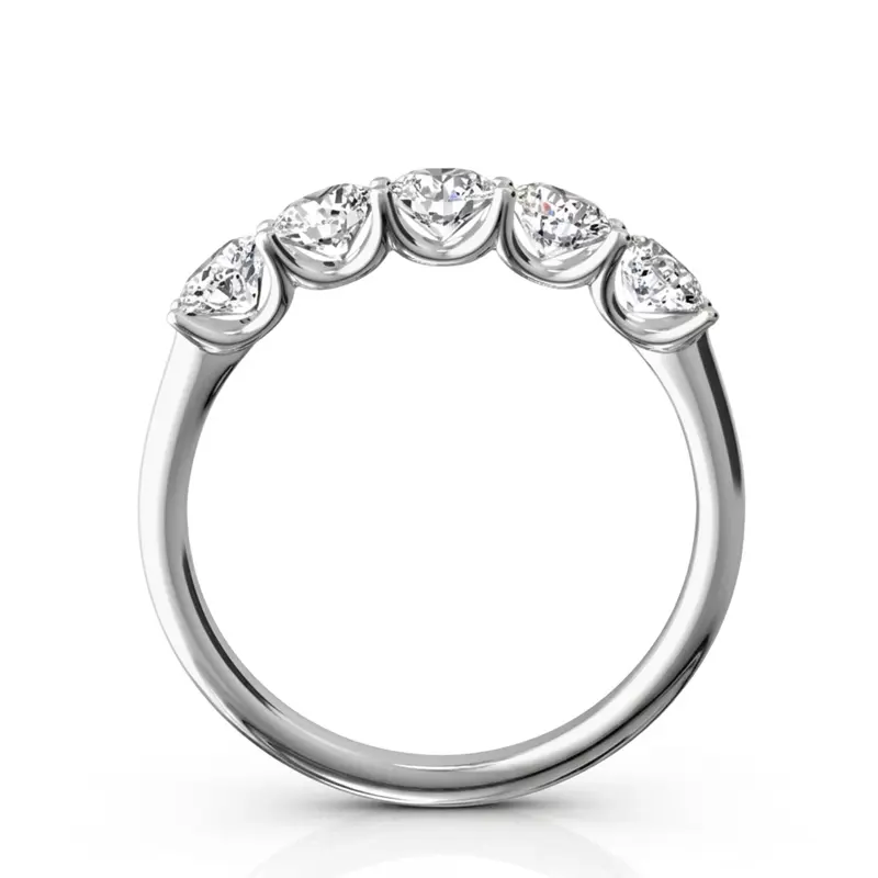 14K white gold New Classic 5-Stone U-Prong Woman Anniversary Band (1 ct. tw.) - alternate view 4