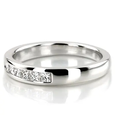 14K white gold Newly Designed 7 Stone Princess Cut Diamond Anniversary Band (1/5 ct. tw.) - alternate view 4 thumbnail