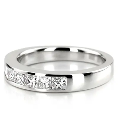 14K white gold Newly Designed 7 Stone Princess Cut Diamond Anniversary Band (1 ct. tw.) - alternate view 3 thumbnail