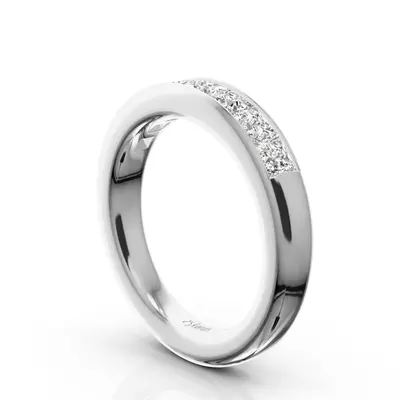 14K white gold Newly Designed 7 Stone Princess Cut Diamond Anniversary Band (1 1/4 ct. tw.) - main view thumbnail