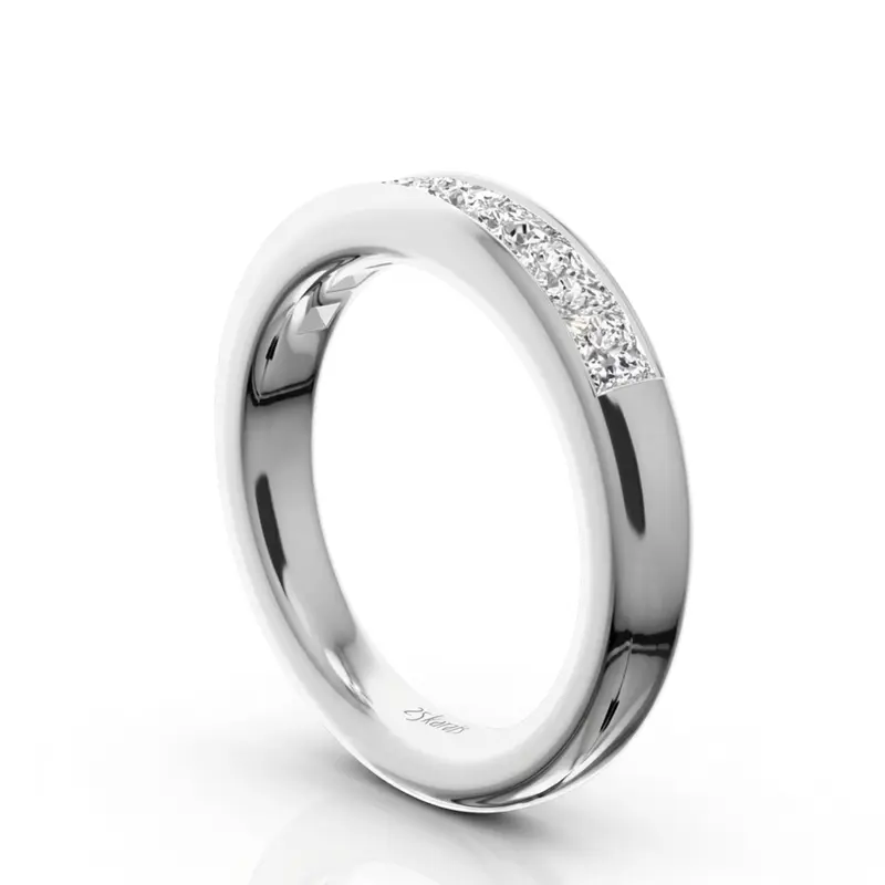 14K white gold Newly Designed 7 Stone Princess Cut Diamond Anniversary Band (1 1/4 ct. tw.) - main view