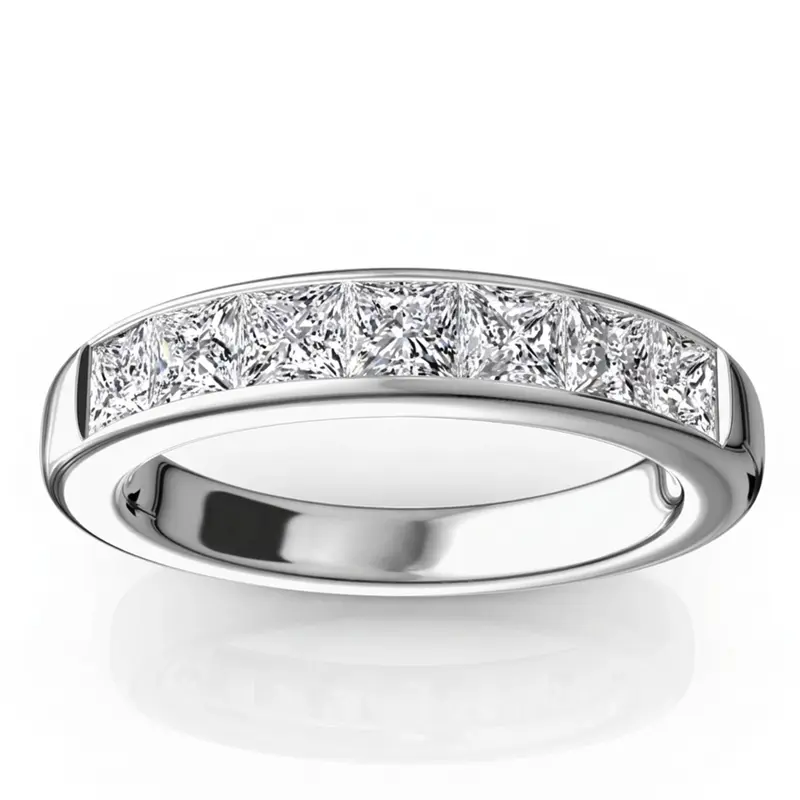 14K white gold Newly Designed 7 Stone Princess Cut Diamond Anniversary Band (1 1/4 ct. tw.) - alternate view 3