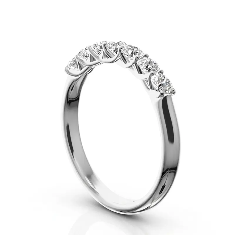 14K white gold Low Set Trellis Setting 7 Stone Round Shank Women Anniversary Ring (1/2 ct. tw.) - alternate view 4