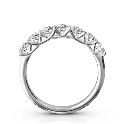 14K white gold Low Set Trellis Setting 7 Stone Round Shank Women Anniversary Ring (1.00 ct. tw.) - alternate view 4 thumbnail