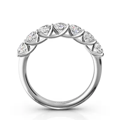 14K white gold Low Set Trellis Setting 7 Stone Round Shank Women Anniversary Ring (1 1/4 ct. tw.) - alternate view 4 thumbnail