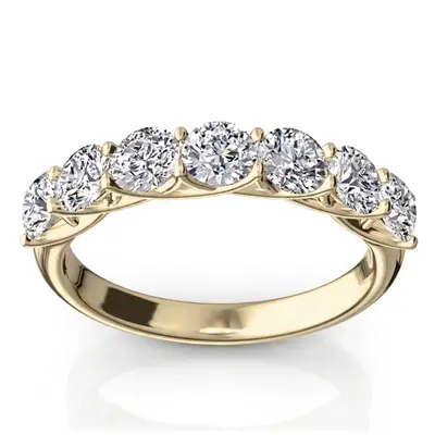 14K white gold Low Set Trellis Setting 7 Stone Round Shank Women Anniversary Ring (1 1/4 ct. tw.) - alternate view 2 thumbnail