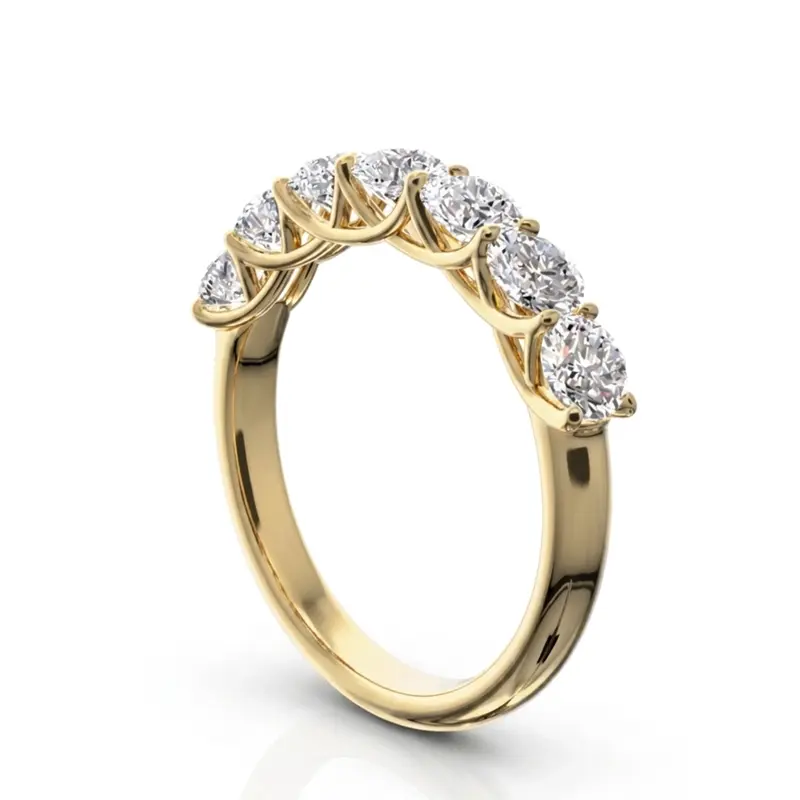 14K white gold Low Set Trellis Setting 7 Stone Round Shank Women Anniversary Ring (1 1/4 ct. tw.) - alternate view 5