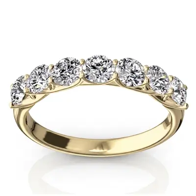 14K white gold Low Set Trellis Setting 7 Stone Round Shank Women Anniversary Ring (1.00 ct. tw.) - alternate view 2 thumbnail