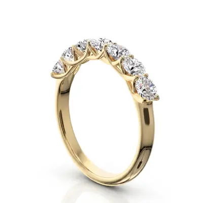 14K white gold Low Set Trellis Setting 7 Stone Round Shank Women Anniversary Ring (1.00 ct. tw.) - alternate view 5 thumbnail