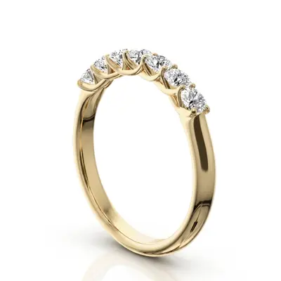 14K white gold Low Set Trellis Setting 7 Stone Round Shank Women Anniversary Ring (1/2 ct. tw.) - alternate view 5 thumbnail