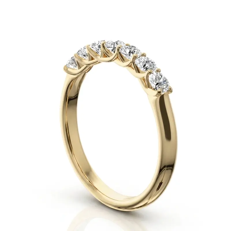 14K white gold Low Set Trellis Setting 7 Stone Round Shank Women Anniversary Ring (1/2 ct. tw.) - alternate view 5