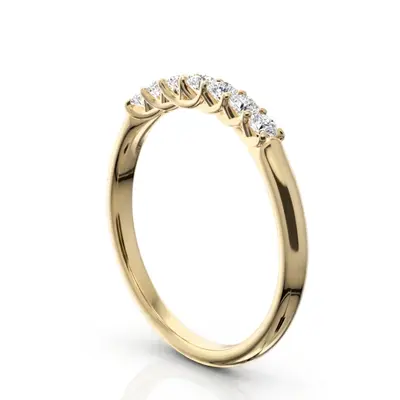 14K white gold Low Set Trellis Setting 7 Stone Round Shank Women Anniversary Ring (1/4 ct. tw.) - alternate view 5 thumbnail