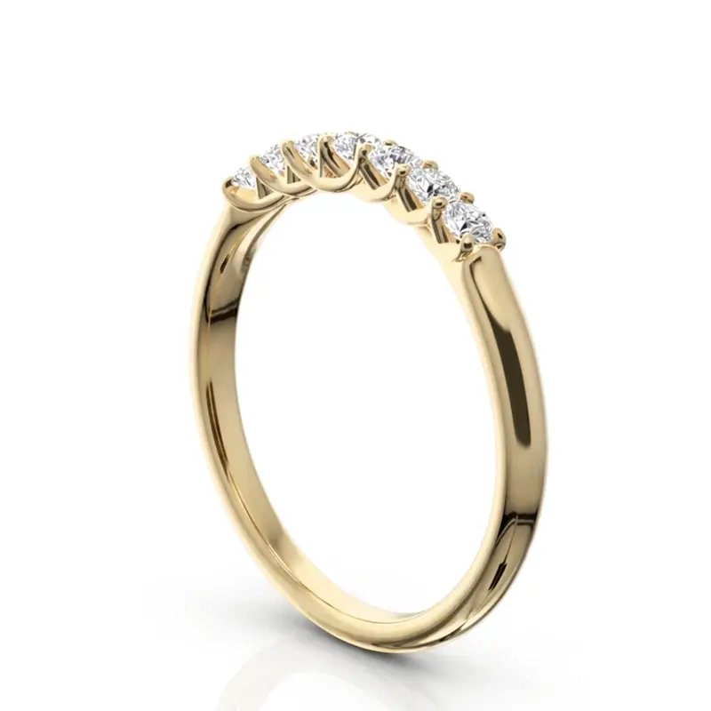 14K white gold Low Set Trellis Setting 7 Stone Round Shank Women Anniversary Ring (1/4 ct. tw.) - alternate view 5