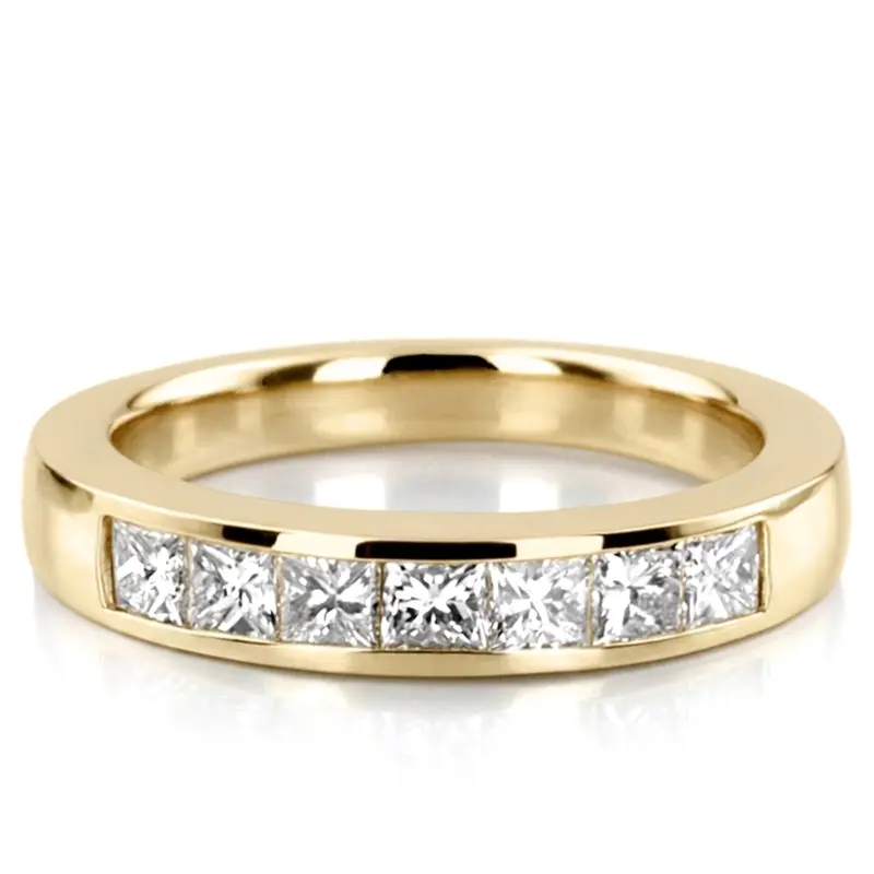 14K white gold Newly Designed 7 Stone Princess Cut Diamond Anniversary Band (1 ct. tw.) - alternate view 2