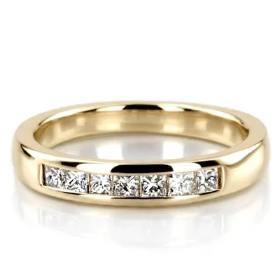 14K white gold Newly Designed 7 Stone Princess Cut Diamond Anniversary Band (1/5 ct. tw.) - alternate view 2 thumbnail
