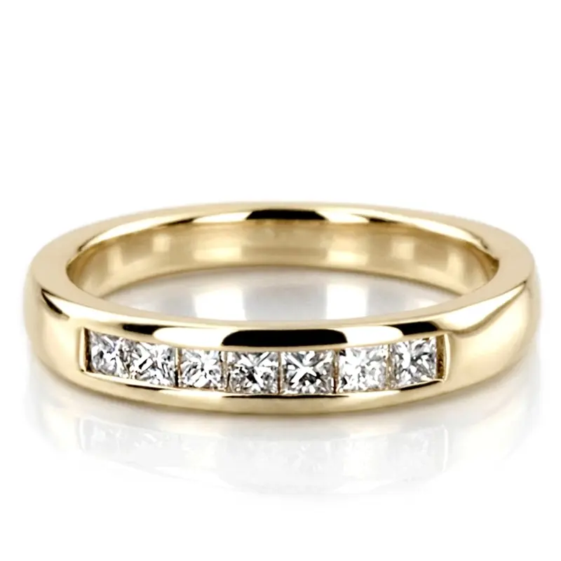 14K white gold Newly Designed 7 Stone Princess Cut Diamond Anniversary Band (1/5 ct. tw.) - alternate view 2