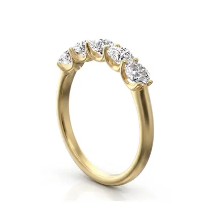 14K white gold New Classic 5-Stone U-Prong Woman Anniversary Band (1 ct. tw.) - alternate view 5 thumbnail