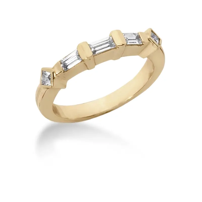 14K white gold Five Stone Bar Set Diamond Wedding Band (0.46 ct. tw.) - alternate view 2