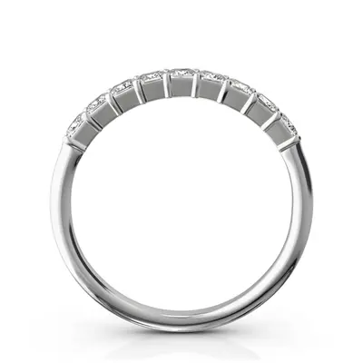 14K white gold Closed Basket Setting 9-Stone Princess Cut Anniversary Ring (5/8 ct. tw.) - alternate view 5 thumbnail