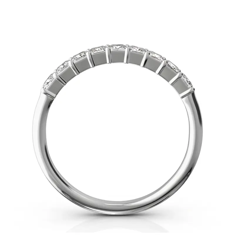 14K white gold Closed Basket Setting 9-Stone Princess Cut Anniversary Ring (5/8 ct. tw.) - alternate view 5