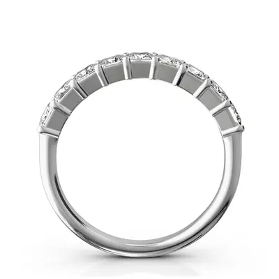 14K white gold Closed Basket Setting 9-Stone Princess Cut Anniversary Ring (1.00 ct. tw.) - alternate view 2 thumbnail