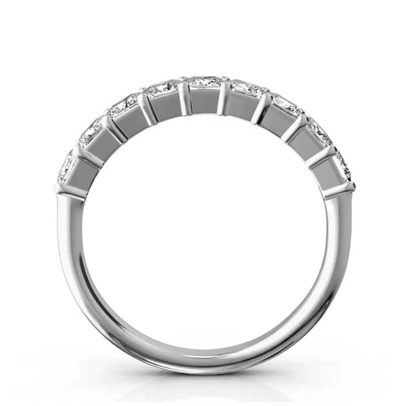 14K white gold Closed Basket Setting 9-Stone Princess Cut Anniversary Ring (1.00 ct. tw.) - alternate view 2