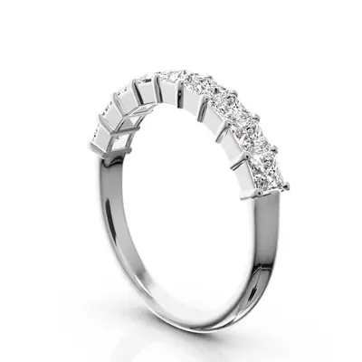14K white gold Closed Basket Setting 9-Stone Princess Cut Anniversary Ring (1.00 ct. tw.) - alternate view 3 thumbnail
