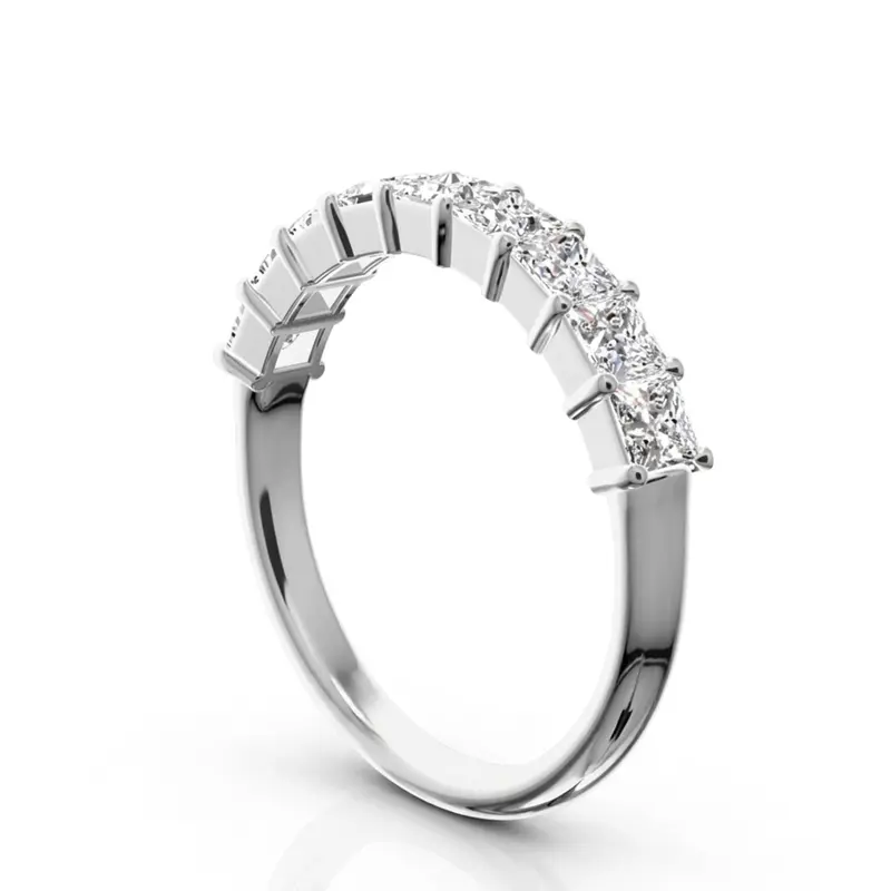 14K white gold Closed Basket Setting 9-Stone Princess Cut Anniversary Ring (1.00 ct. tw.) - alternate view 3