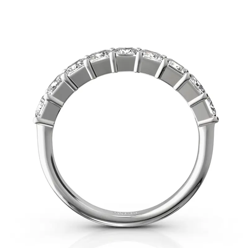 14K white gold Closed Basket Setting 9-Stone Princess Cut Anniversary Ring (1.26 ct. tw.) - alternate view 4