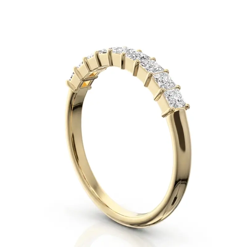 14K white gold Closed Basket Setting 9-Stone Princess Cut Anniversary Ring (5/8 ct. tw.) - alternate view 4